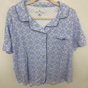 Karen Neuburger White and Blue Button Down Shirt